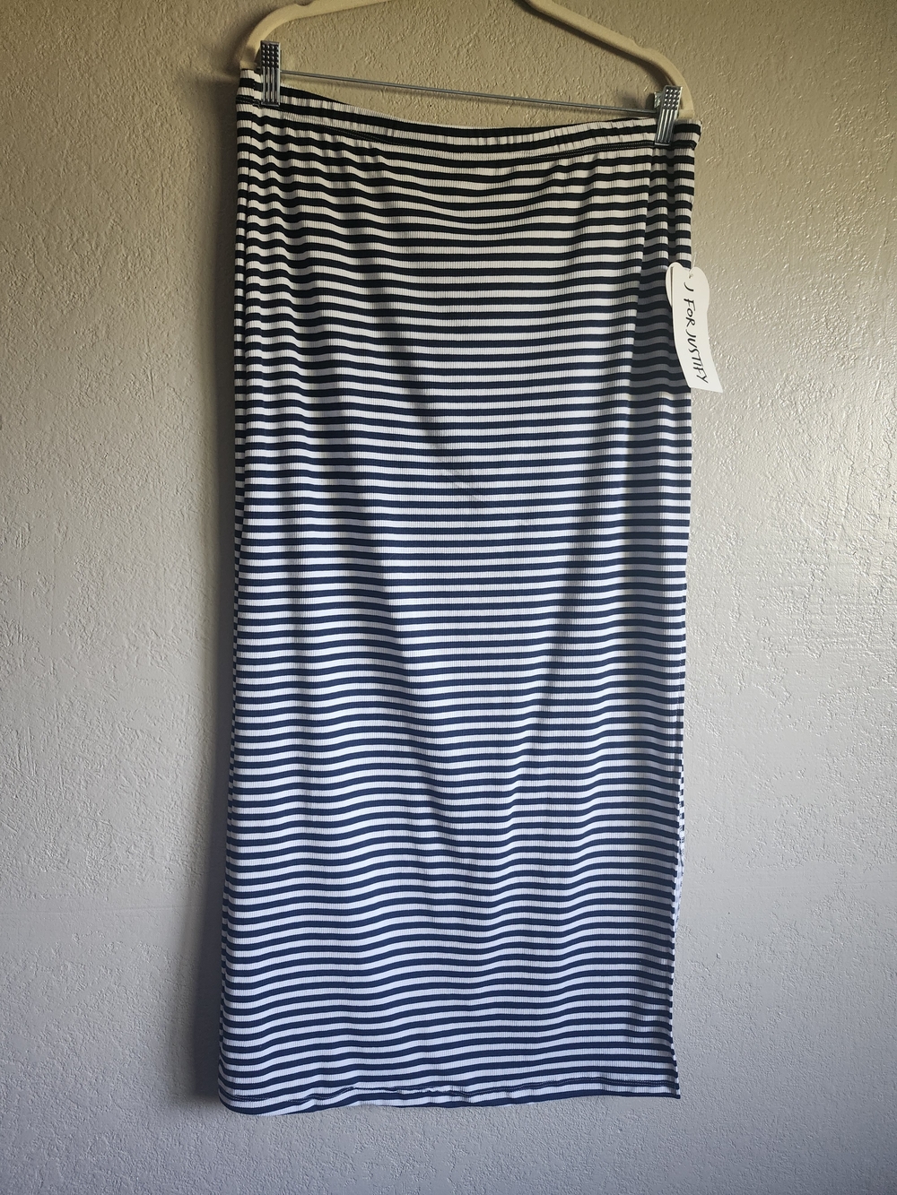 Striped Navy and White Maxi Skirt - Women